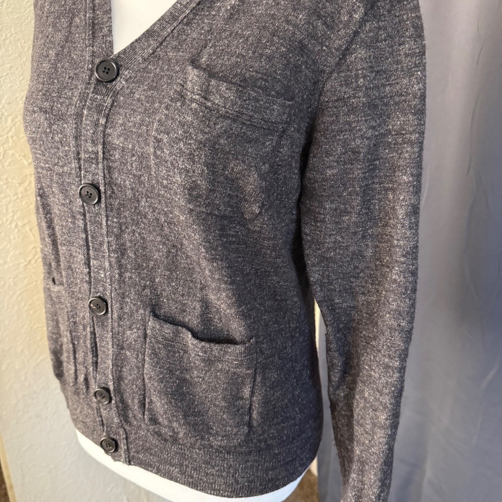 J.Crew Womens Wool Linen Blend Cardigan Sweater Charcoal Gray Style - Picture 9 of 11